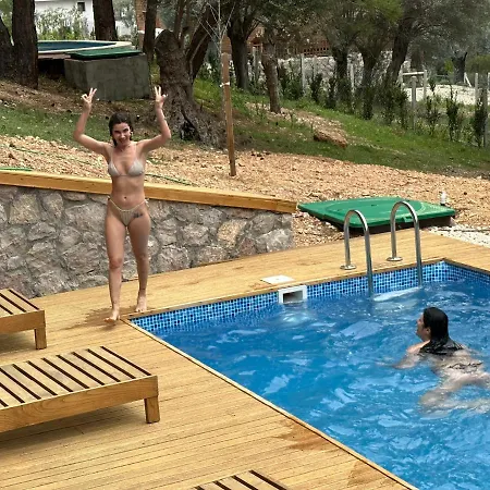 Panurlawoodenhouse Oezel Havuz& Sauna Mavi *